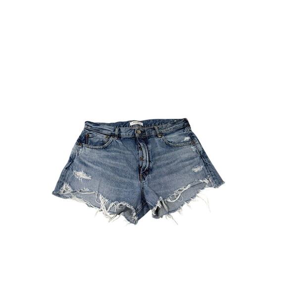 Moussy Jeans Button Fly Distressed Cut Off Style Denim Shorts Womens Size 30 - Picture 1 of 11